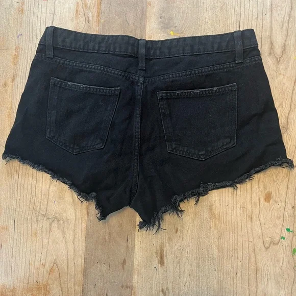 Wild Fable Black Denim Women's Shorts distressed low rise y2k - Picture 2 of 7